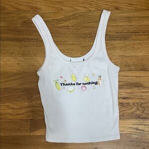 White graphic crop top